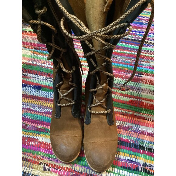 SOREL CATE THE GREAT WEDGE Chestnut Brown Waterproof LACE UP Women's Boots Sz 9 - Picture 13 of 16